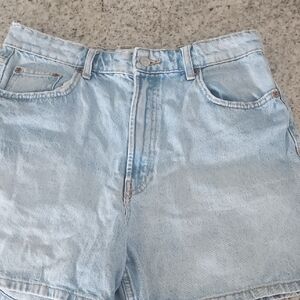 Zara Pale Blue Denim Shorts for Woman